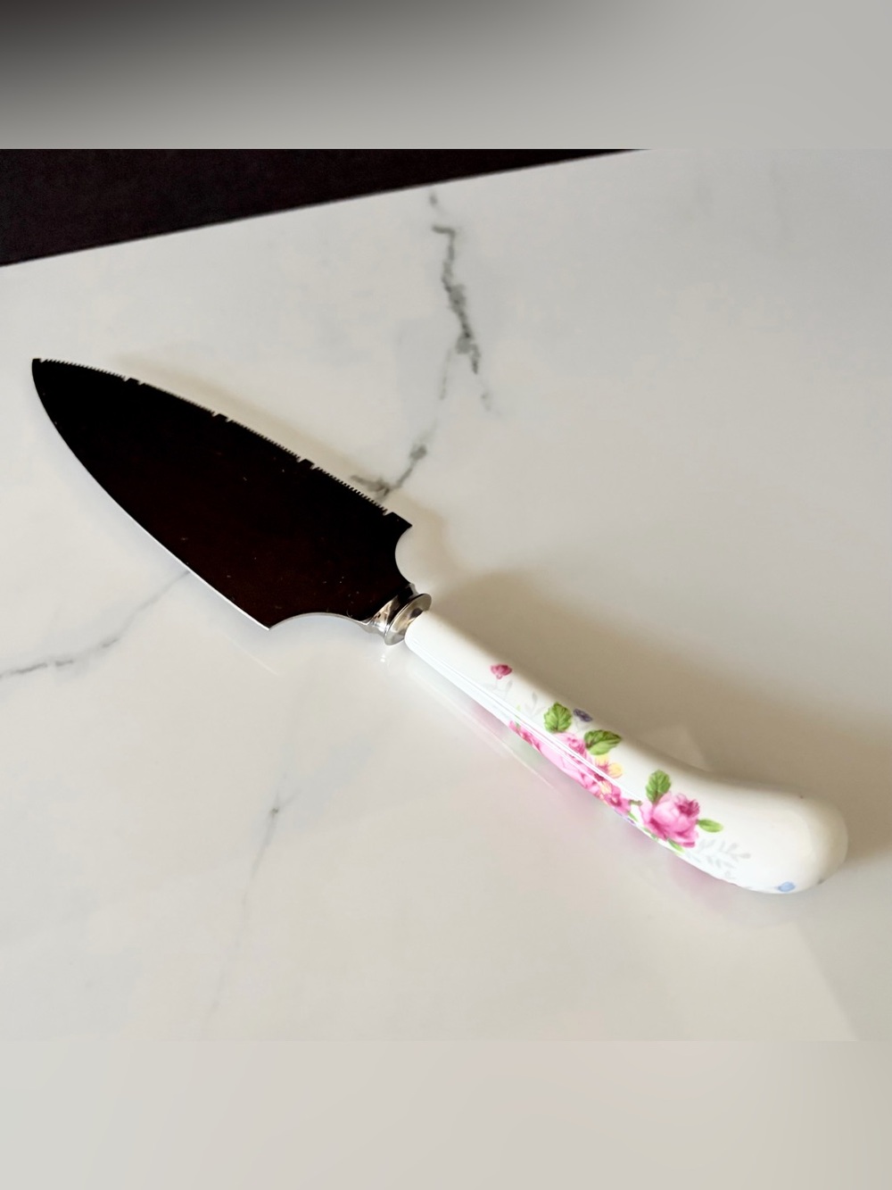Pink Floral Pie or Cake Server - Sheffield England